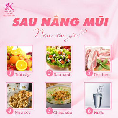 nên ăn gì sau nâng mũi để giúp đầu mũi hết to